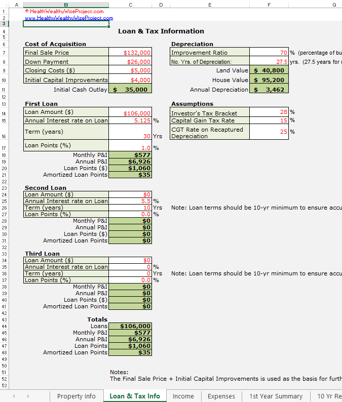 excel template for rental property